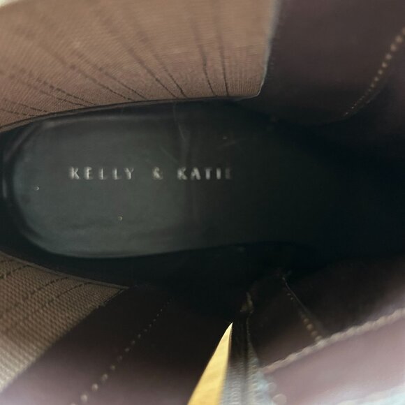 Kelly & Katie Women's Ankle Boots Size 11M Brown Faux Suede Chunky Heel Side Zip - Picture 4 of 8